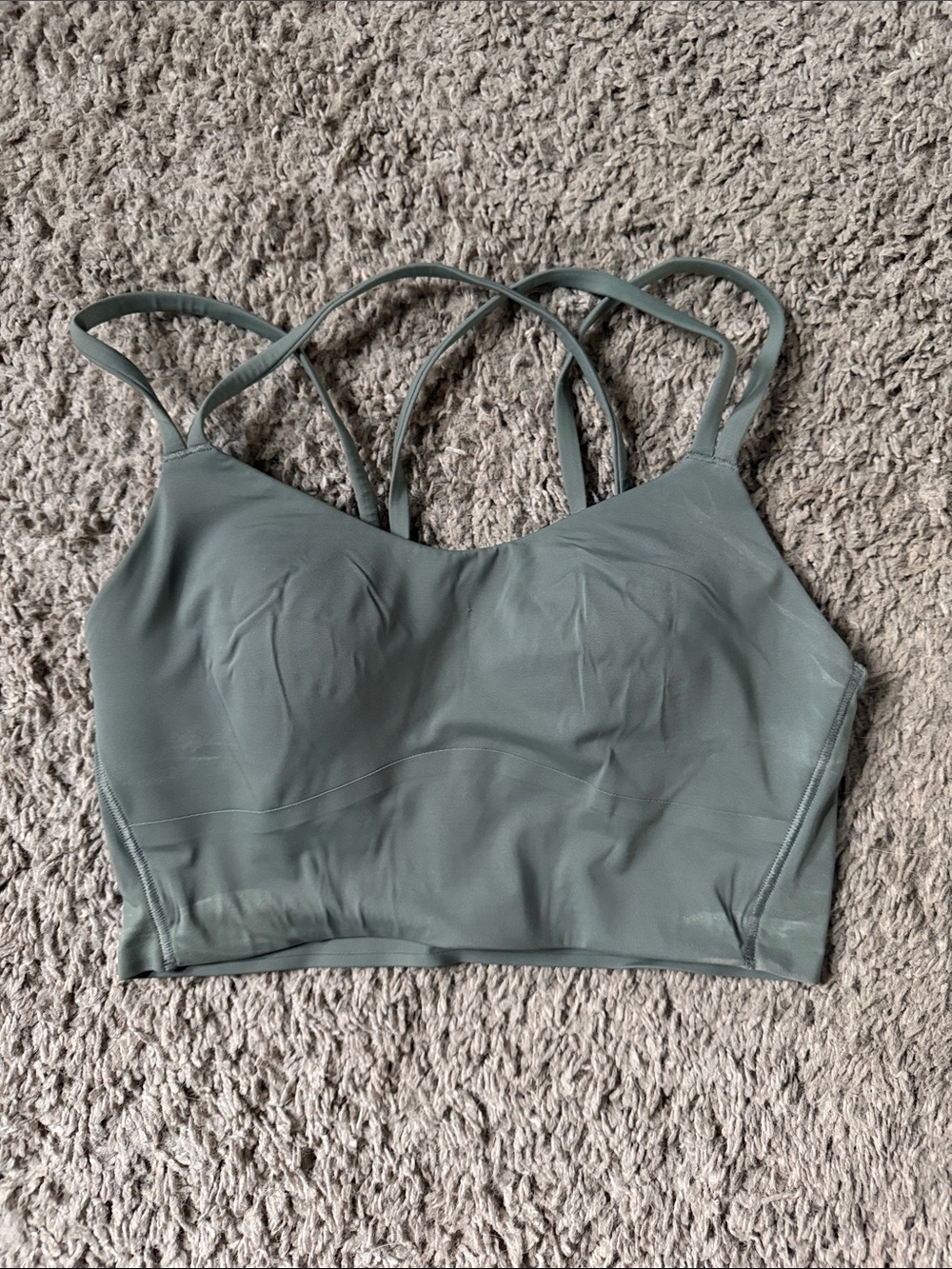 lululemon athletica Strappy Longline Bralette - Sage Green